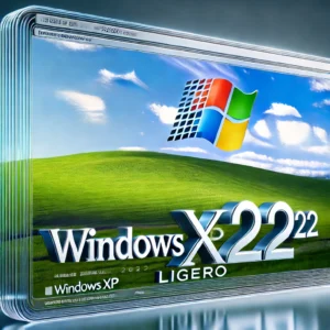 Imagen representativa de Windows XP 2022 Ligero, con el clásico fondo de pantalla de Windows XP modernizado. Incluye el texto “Windows XP 2022 Ligero” en una fuente moderna, destacando velocidad, optimización y compatibilidad con PCs de bajos recursos.